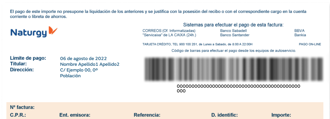 Documento pago Naturgy