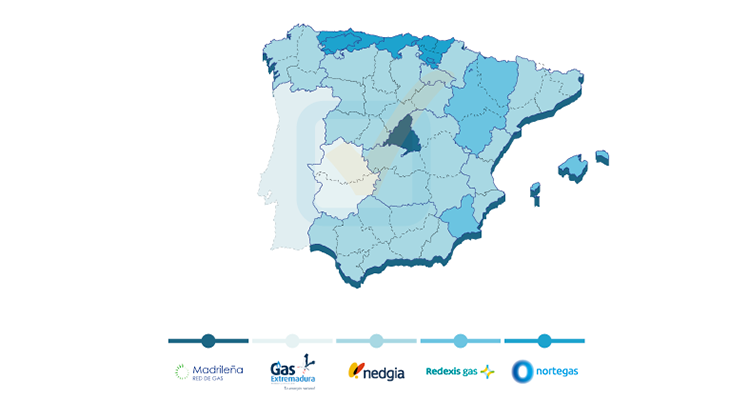 Distribuidoras de gas España mapa distribución gas