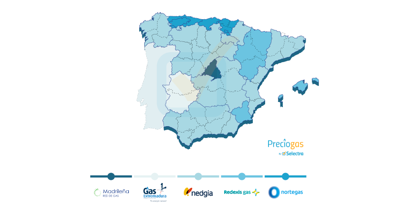 Distribuidoras de gas España mapa distribución gas