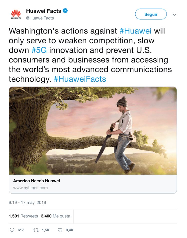 tweet huawei Imagen tweet huawei
