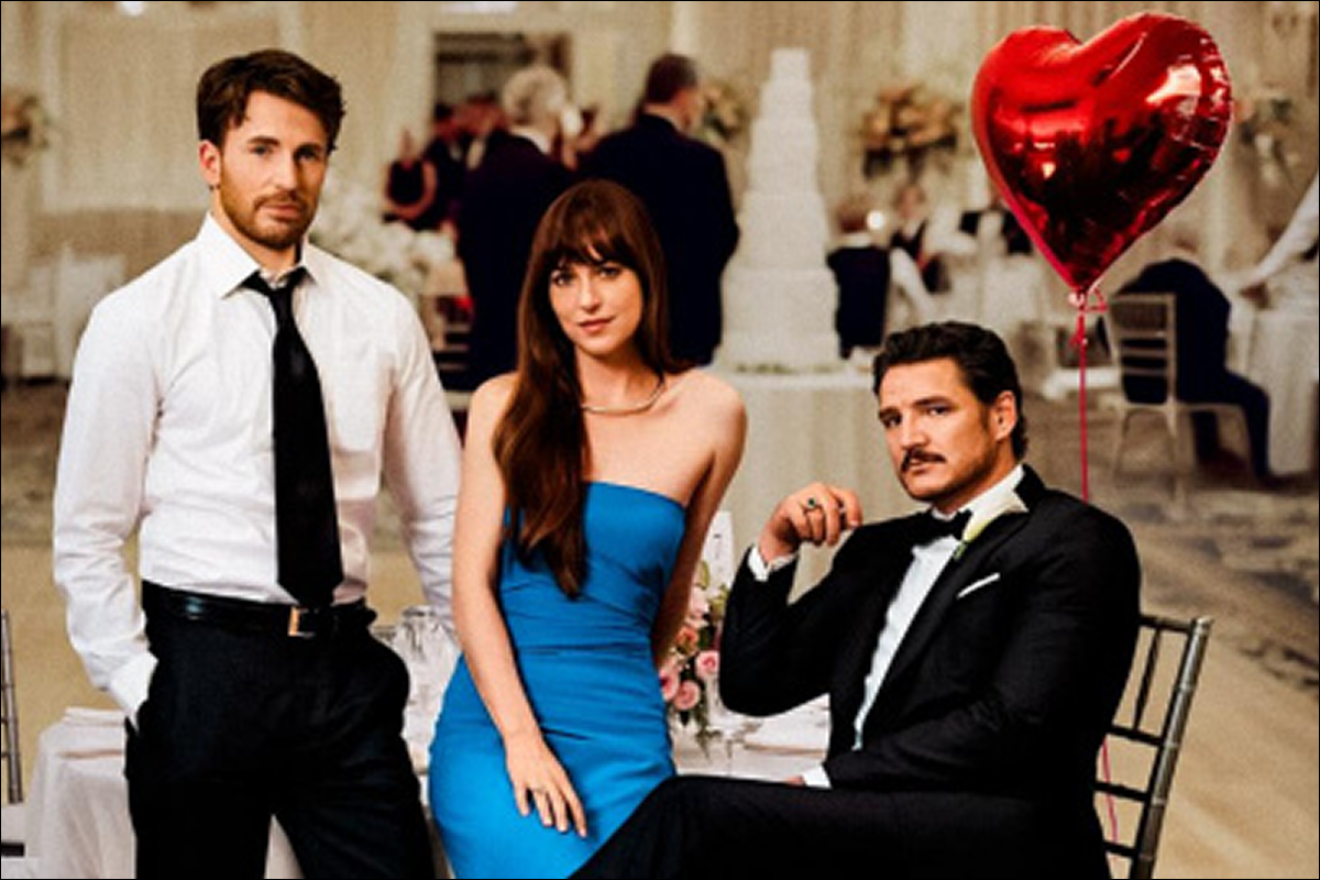 Fotograma de Materialistas con sus protagonistas en una escena romántica