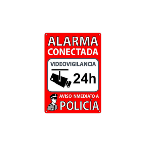 Cartel alarma. NO PARECE REAL, LO ES, Cartel profesional disuasorio Alarma  SUPER CALIDAD ESPEJO realizado en PS flexible, 20x30cm.