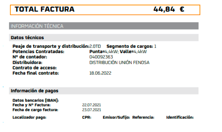 leer factura de luz Repsol