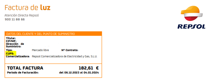 Factura de Repsol