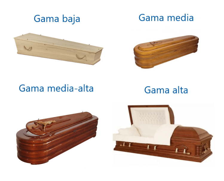 gamas de ataúdes