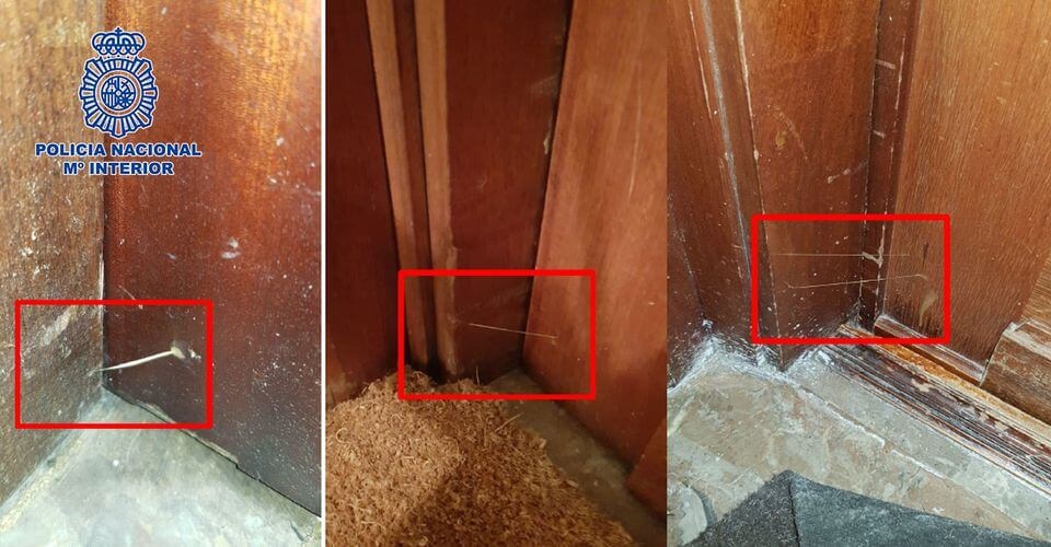 Marcas de cola en las puertas para robar en España