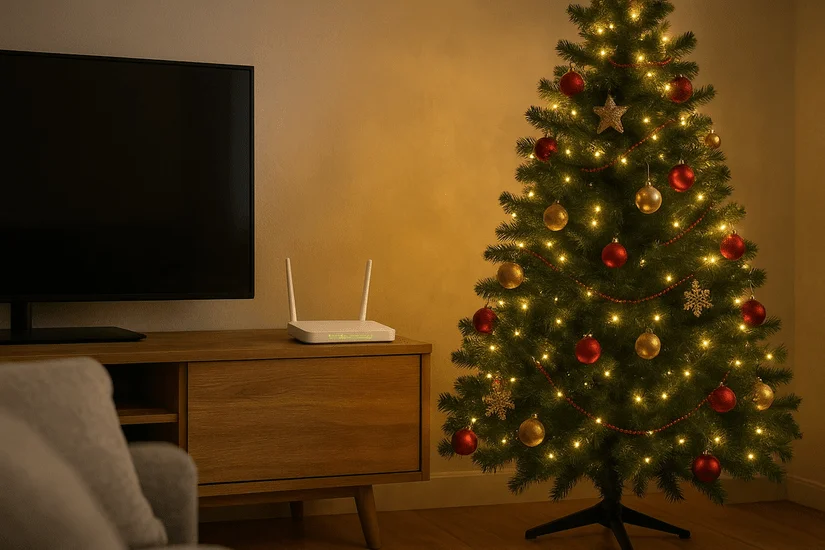 Las luces del árbol de Navidad influyen en la conexión Wifi